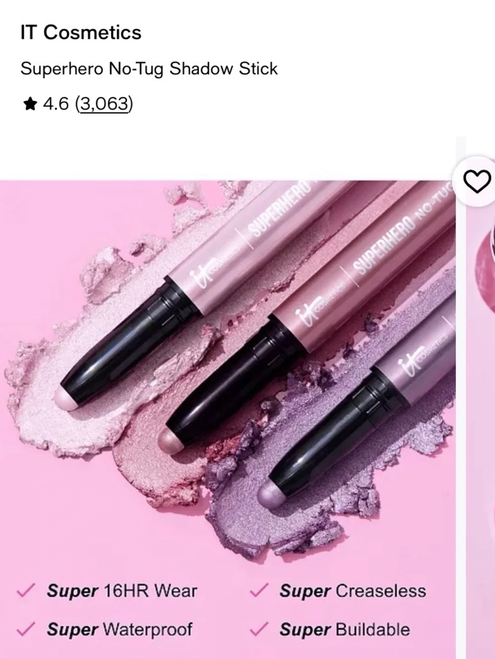 it cosmetics Superhero No-Tug Shadow Stick epic amethyst